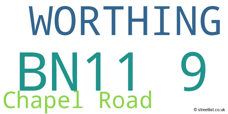 A word cloud for the BN11 9 postcode
